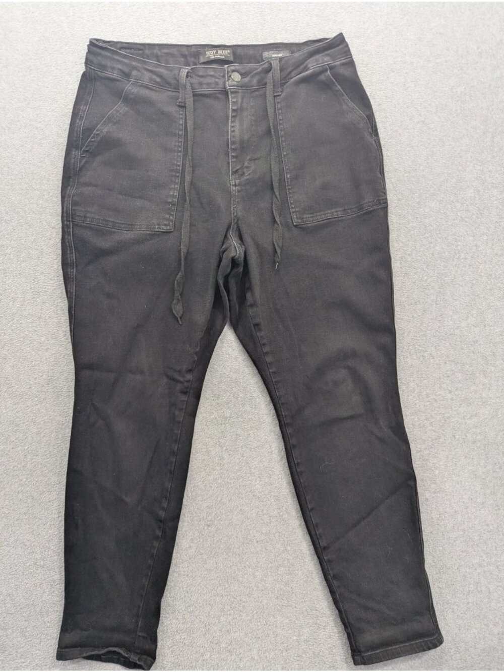 Judy Blue Jogger Jeans Womens 16W Black Dark Wash High Rise Tapered Stretch